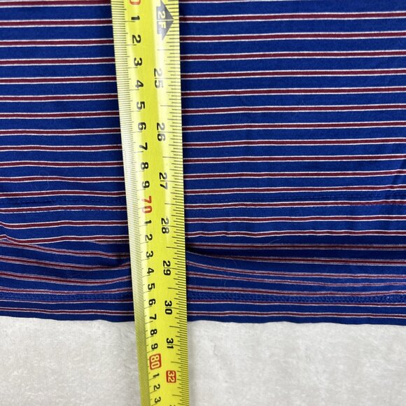 Peter Millar Shirt Mens L Blue Red Striped Polo Soft Stretch Golf Short Sleeve - Picture 6 of 7